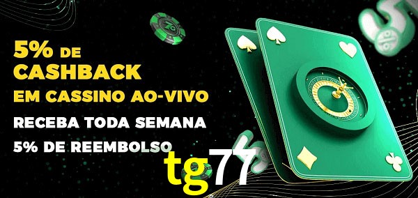 Promoções do cassino ao Vivo tg77